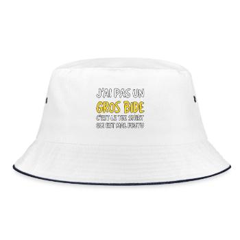 Ich habe keinen großen Bauch - Bucket Hat - Weiß/Navy - Vorne