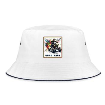 Quad Race – Speed Explosion - Bucket Hat - Weiß/Navy - Vorne