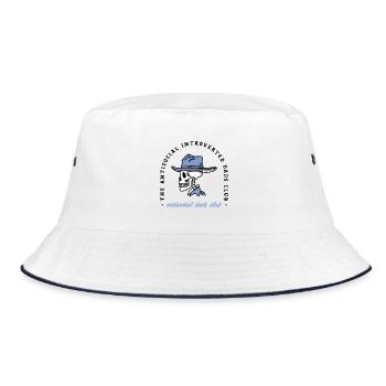 Antisocial dads introvert dad funny cowboy - Bucket Hat - white/navy - Front