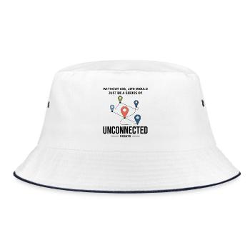 GIS Unconnected Points Map Data Analysis - Bucket Hat - white/navy - Front