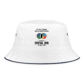 GIS Spatial Join Map Data Analysis - Bucket Hat - white/navy - Front