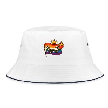 Orgullo – Pride con Corazón y Corona - Bucket Hat - white/navy - Front