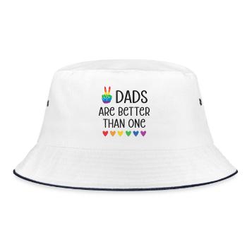 LGBTQ Pride Month - Two Dads Are Better Than One - Bucket Hat - white/navy - Front