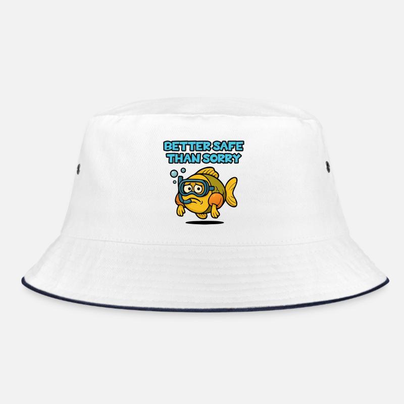 Safe diving fish - Bucket Hat - white/navy