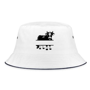 Silhouette de vache avec espace de texte – Chemise de ferme - Bob - blanc/marine - Devant