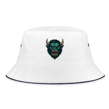 Demonic Wyrm Face - Bucket Hat - white/navy - Front