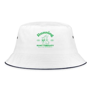 Retro Running Love - Bucket Hat - Weiß/Navy - Vorne