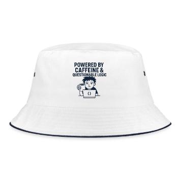 Coffee Machine and Technical Style - Bucket Hat - white/navy - Front