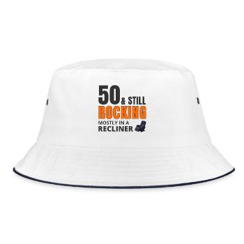50 Still Rocking Recliner Funny Birthday - Bucket Hat - white/navy - Front