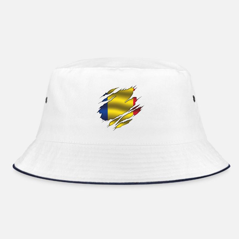 Romania Flag - Romania - Torn Flag Bucket Hat