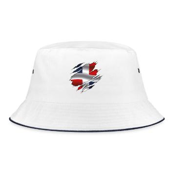 Drapeau de la République dominicaine - République dominicaine - Bob - blanc/marine - Devant