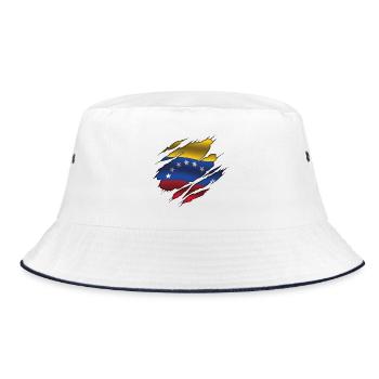 Flag of Venezuela - Venezuela - Torn Flag - Bucket Hat - white/navy - Front