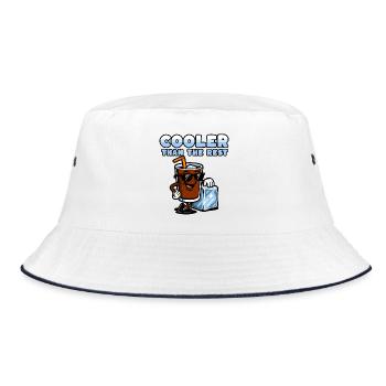 Cola-figur med is og solbriller - Bucket Hat - white/navy - Front