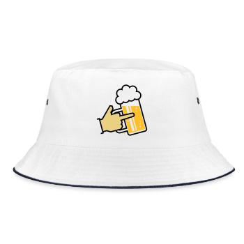XFinger Symbol L3 - Bucket Hat - white/navy - Front