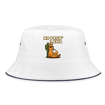 No Prob' Lama - Bucket Hat - Weiß/Navy - Vorne