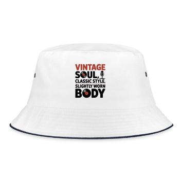 Vintage Soul Style Classique Corps Usé 50ème Anniversaire - Bob - blanc/marine - Devant