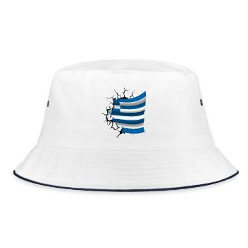 Drapeau de la Grèce - Grèce - Drapeau Broken Design - Bob - blanc/marine - Devant