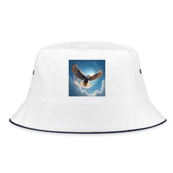 Power Animal Eagle in the Sky - Bucket Hat - white/navy - Front