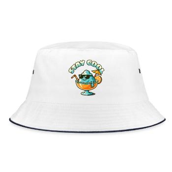 Bleib kühler Eisberg im Sommerglas - Bucket Hat - Weiß/Navy - Vorne