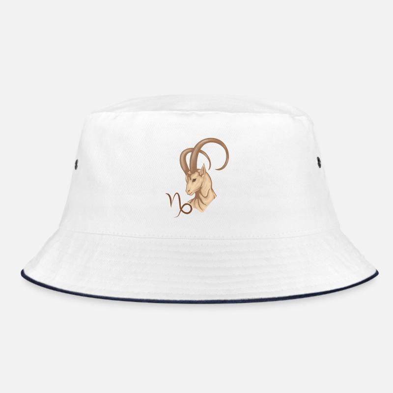 Sternzeichen Steinbock - Bucket Hat - Weiß/Navy