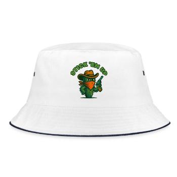 Kaktus-Cowboy mit Bandana und Hut - Bucket Hat - Weiß/Navy - Vorne