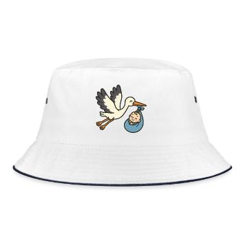 Classic Stork Delivery - Bucket Hat - Weiß/Navy - Vorne