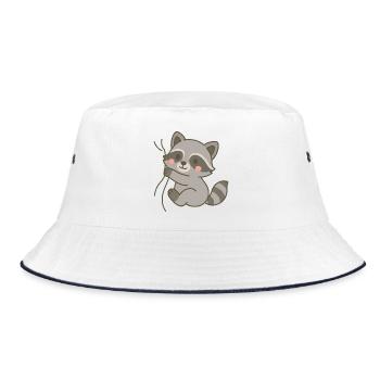 Raton laveur blotti - Bob - blanc/marine - Devant