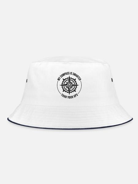 Compass Smarter GPS Navigation Outdoor GIS - Bucket Hat - white/navy - Front