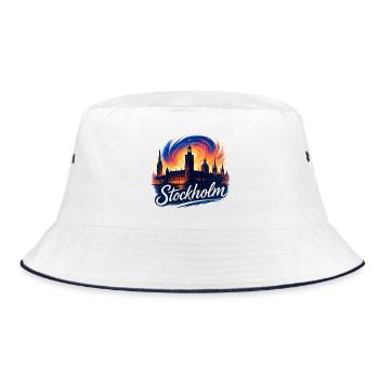 Stockholm schönste Hauptstadt Schweden Geschenk - Bucket Hat - Weiß/Navy - Vorne