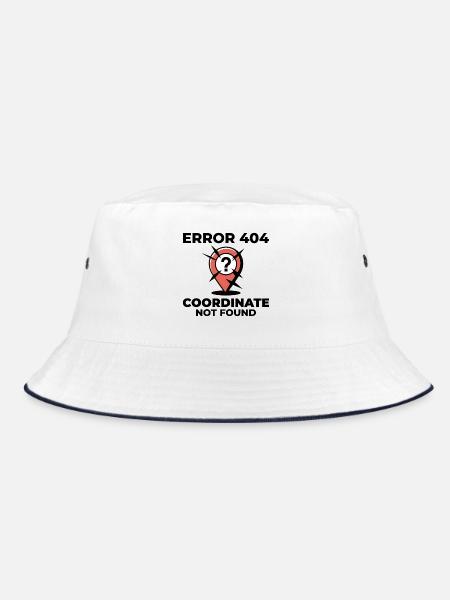 Question Mark Pin Lost Location GIS Error - Bucket Hat - white/navy - Front