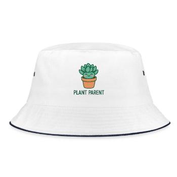 Plant Parent – Cute Succulent Love - Bucket Hat - Weiß/Navy - Vorne