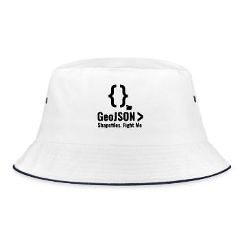 GeoJSON Shapefiles GIS Data Format Debate - Bucket Hat - white/navy - Front