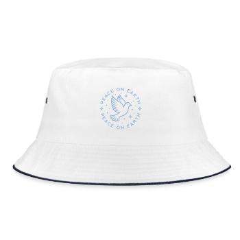 Peace on earth dove blue aesthetic - Bucket Hat - white/navy - Front