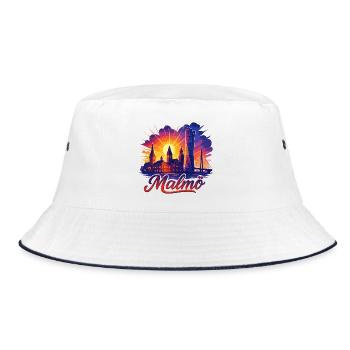 Malmö City Sweden Cool Epic Gift - Bucket Hat - white/navy - Front