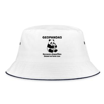GeoPandas Shapefiles GIS Python Data Love - Bucket Hat - white/navy - Front