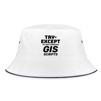 GIS Scripts Programming Try Except Debugging - Bucket Hat - white/navy - Front