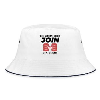 SQL Join Database Statement Programming Data - Bucket Hat - white/navy - Front