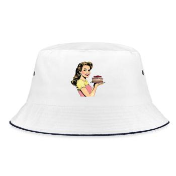 Baking Cake Baking Queen Baking Fairy Baker Pop Art - Bucket Hat - white/navy - Front