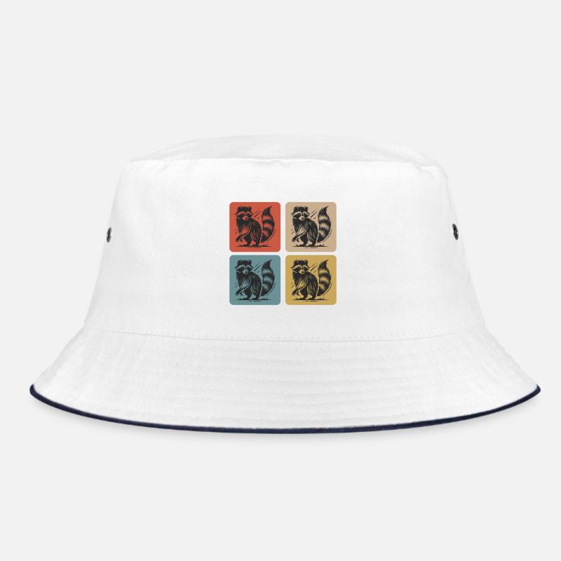 Stylischer Waschbär Retro Design Bucket Hat