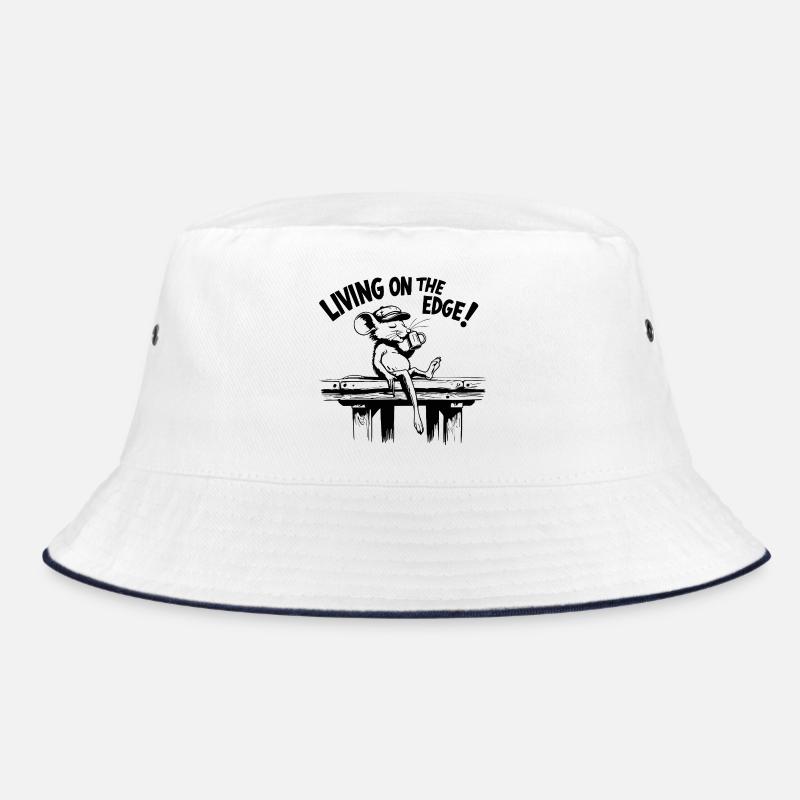 , die am Rande des Abgrunds lebt - Bucket Hat - Weiß/Navy