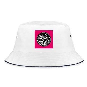 Fox and Goose Friendship Friends Forever - Bucket Hat - white/navy - Front