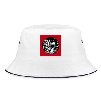 Fox and Goose Friendship Friends Forever - Bucket Hat - white/navy - Front