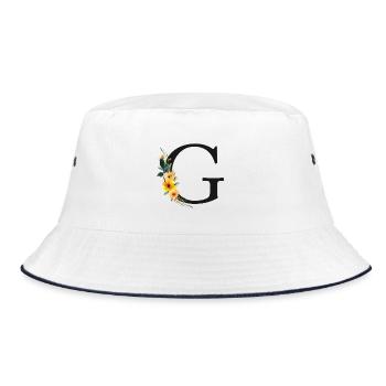 G Monogram, Floral, Personnalisable - Bob - blanc/marine - Devant