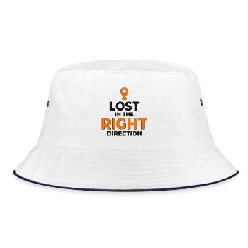 Sammeln Sie Karten, ohne GIS-Reisen zu bereuen - Bucket Hat - Weiß/Navy - Vorne