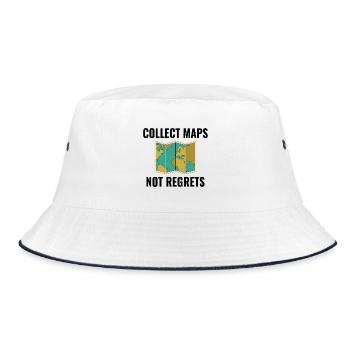 Sammeln Sie Karten, ohne GIS-Reisen zu bereuen - Bucket Hat - Weiß/Navy - Vorne