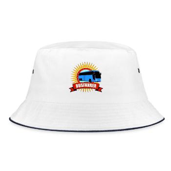Bus Driver Fun Motif with Sunbeams - Bucket Hat - white/navy - Front