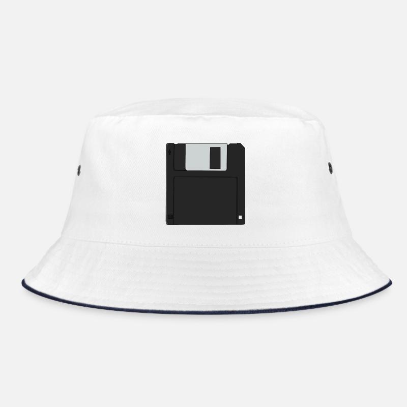 Nostalgische 31/2 Zoll Diskette Retro Diskette Bucket Hat