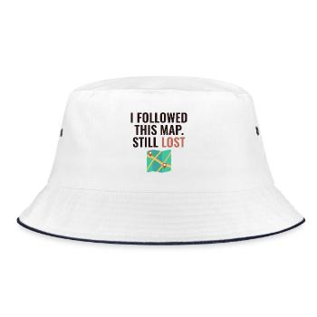 Ich bin dieser Karte noch lustig GIS gefolgt - Bucket Hat - Weiß/Navy - Vorne