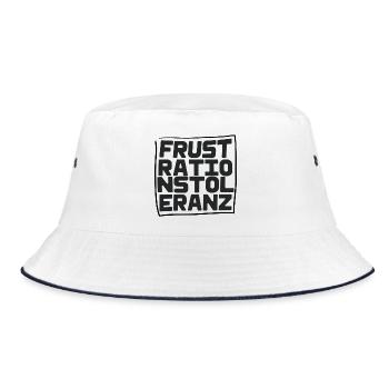 Frustrationstoleranz - Bucket Hat - Weiß/Navy - Vorne
