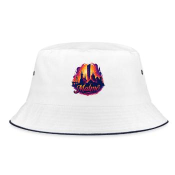 Malmö City Sweden Cool Epic Gift - Bucket Hat - white/navy - Front